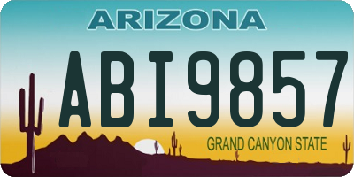 AZ license plate ABI9857