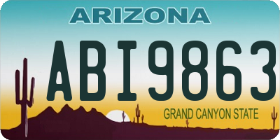 AZ license plate ABI9863
