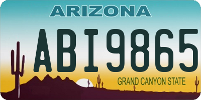 AZ license plate ABI9865