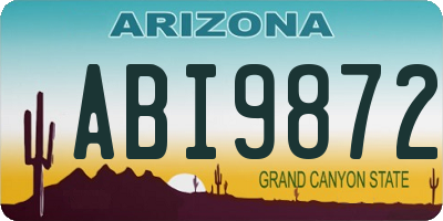 AZ license plate ABI9872