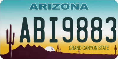 AZ license plate ABI9883