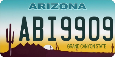 AZ license plate ABI9909