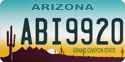 AZ license plate ABI9920