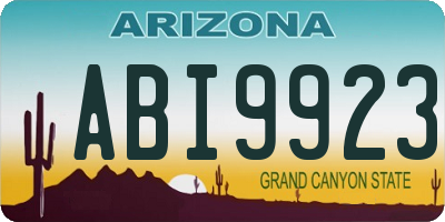 AZ license plate ABI9923