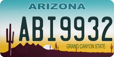 AZ license plate ABI9932