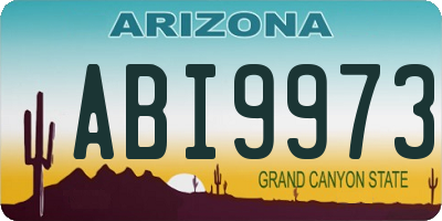 AZ license plate ABI9973