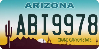 AZ license plate ABI9978
