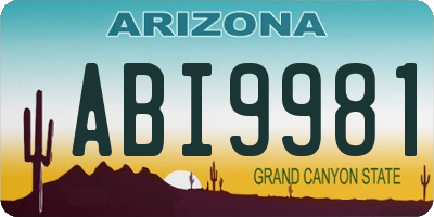 AZ license plate ABI9981
