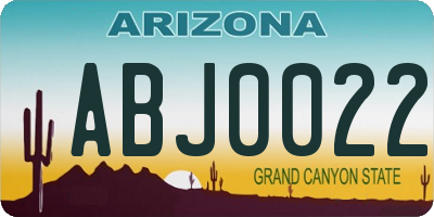 AZ license plate ABJ0022