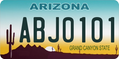 AZ license plate ABJ0101