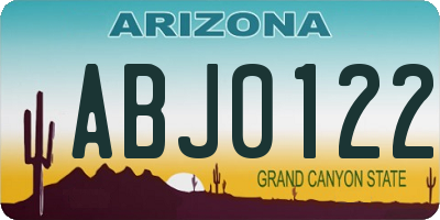 AZ license plate ABJ0122