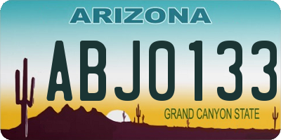AZ license plate ABJ0133