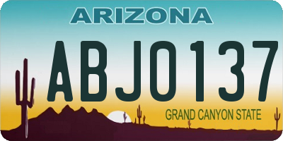 AZ license plate ABJ0137