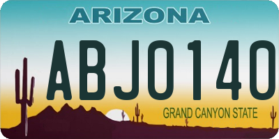 AZ license plate ABJ0140