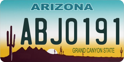 AZ license plate ABJ0191