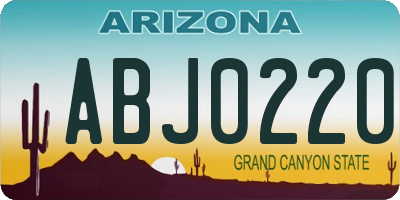 AZ license plate ABJ0220