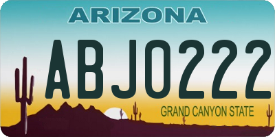 AZ license plate ABJ0222