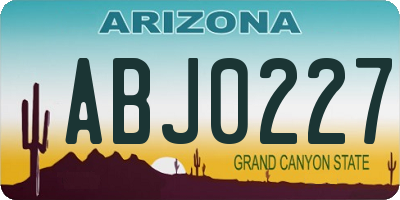 AZ license plate ABJ0227