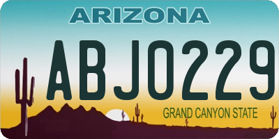 AZ license plate ABJ0229
