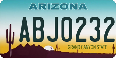 AZ license plate ABJ0232