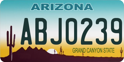 AZ license plate ABJ0239