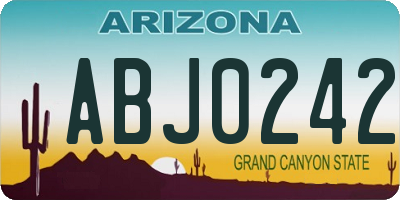 AZ license plate ABJ0242