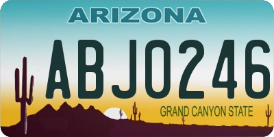 AZ license plate ABJ0246