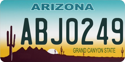 AZ license plate ABJ0249