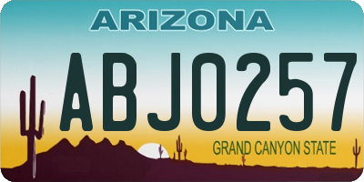 AZ license plate ABJ0257