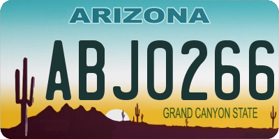 AZ license plate ABJ0266