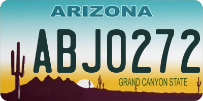 AZ license plate ABJ0272