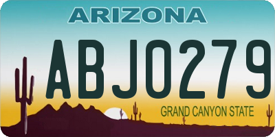 AZ license plate ABJ0279