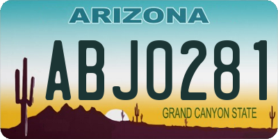 AZ license plate ABJ0281