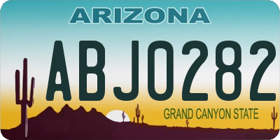 AZ license plate ABJ0282
