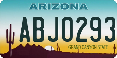AZ license plate ABJ0293