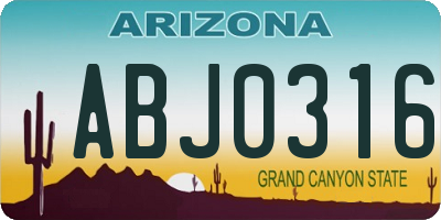 AZ license plate ABJ0316