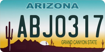 AZ license plate ABJ0317