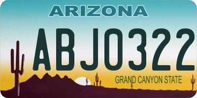 AZ license plate ABJ0322