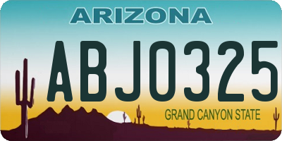 AZ license plate ABJ0325