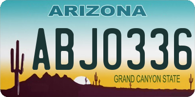 AZ license plate ABJ0336