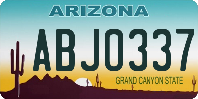 AZ license plate ABJ0337