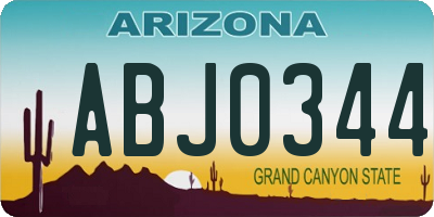AZ license plate ABJ0344