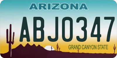 AZ license plate ABJ0347