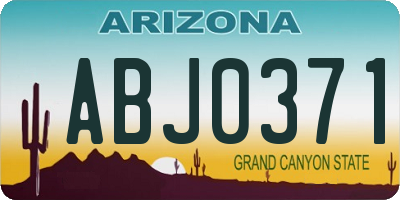 AZ license plate ABJ0371