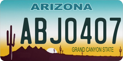 AZ license plate ABJ0407