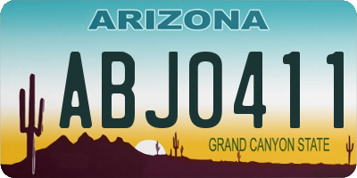 AZ license plate ABJ0411