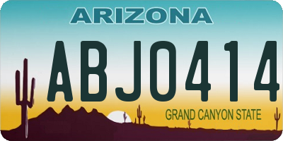 AZ license plate ABJ0414