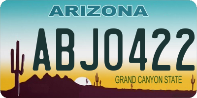 AZ license plate ABJ0422