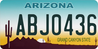 AZ license plate ABJ0436