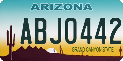 AZ license plate ABJ0442